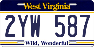 WV license plate 2YW587
