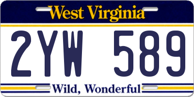 WV license plate 2YW589