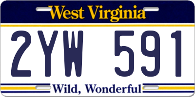WV license plate 2YW591