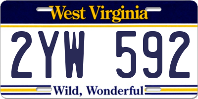 WV license plate 2YW592