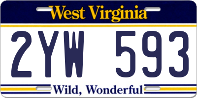 WV license plate 2YW593