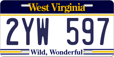 WV license plate 2YW597