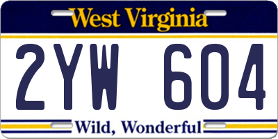 WV license plate 2YW604