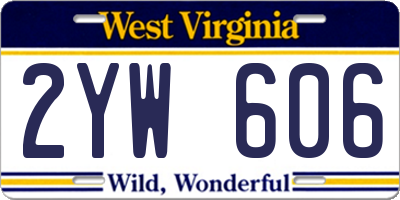 WV license plate 2YW606