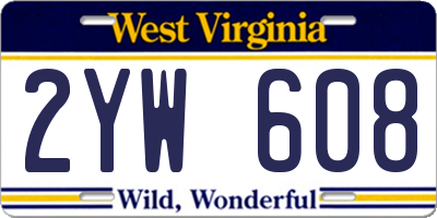 WV license plate 2YW608