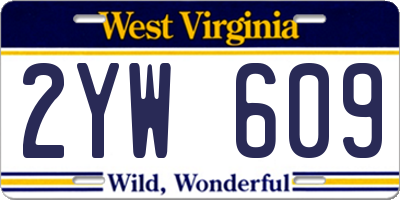 WV license plate 2YW609