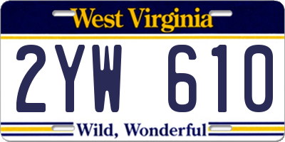 WV license plate 2YW610