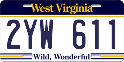 WV license plate 2YW611