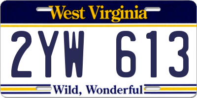 WV license plate 2YW613