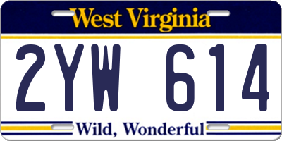 WV license plate 2YW614