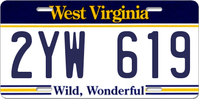 WV license plate 2YW619