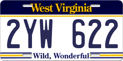 WV license plate 2YW622