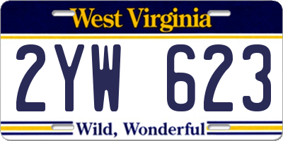 WV license plate 2YW623