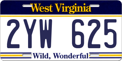 WV license plate 2YW625