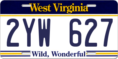 WV license plate 2YW627