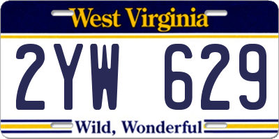 WV license plate 2YW629
