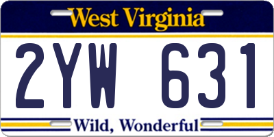 WV license plate 2YW631