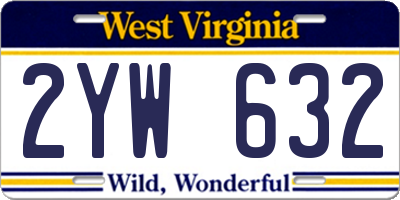 WV license plate 2YW632