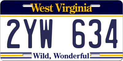 WV license plate 2YW634