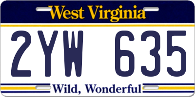 WV license plate 2YW635