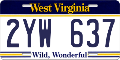 WV license plate 2YW637