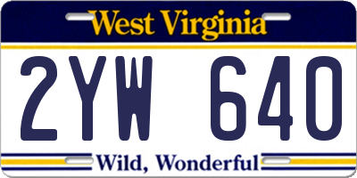 WV license plate 2YW640