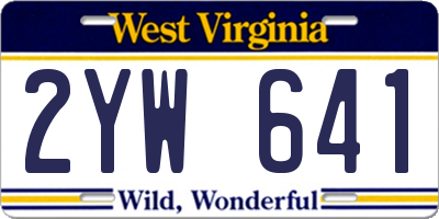 WV license plate 2YW641