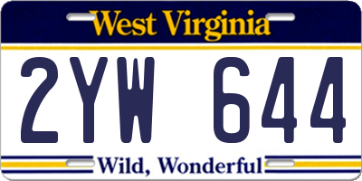 WV license plate 2YW644
