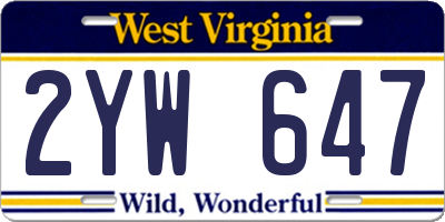WV license plate 2YW647