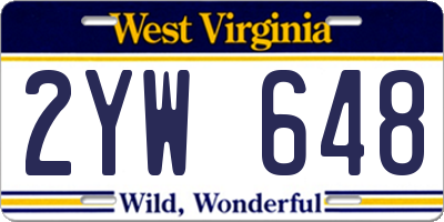 WV license plate 2YW648