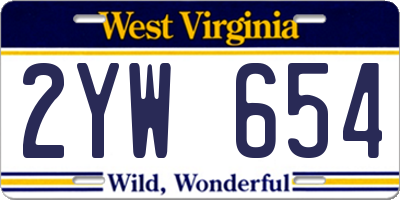 WV license plate 2YW654