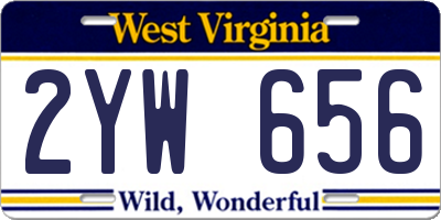 WV license plate 2YW656