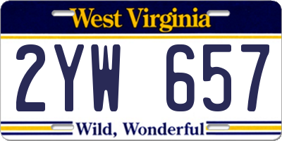 WV license plate 2YW657