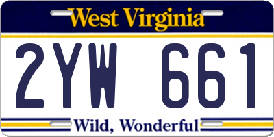 WV license plate 2YW661