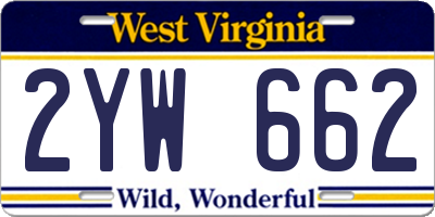 WV license plate 2YW662
