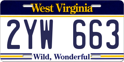 WV license plate 2YW663