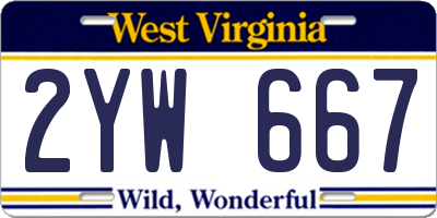 WV license plate 2YW667