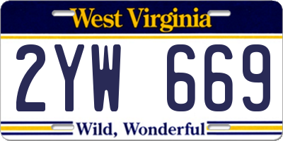WV license plate 2YW669