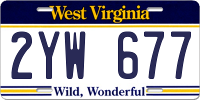 WV license plate 2YW677