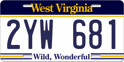WV license plate 2YW681
