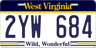 WV license plate 2YW684