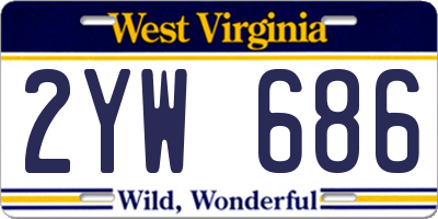 WV license plate 2YW686
