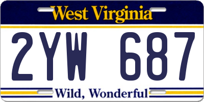 WV license plate 2YW687