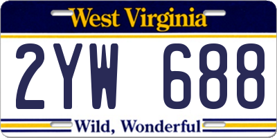 WV license plate 2YW688