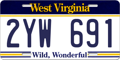 WV license plate 2YW691