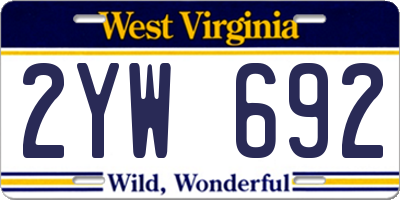 WV license plate 2YW692
