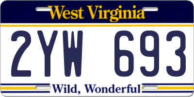 WV license plate 2YW693