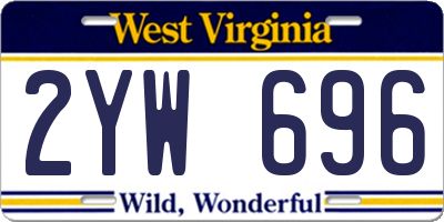 WV license plate 2YW696