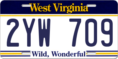 WV license plate 2YW709