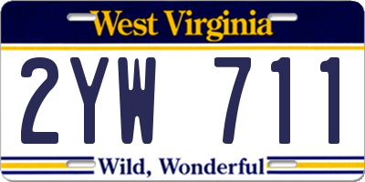 WV license plate 2YW711